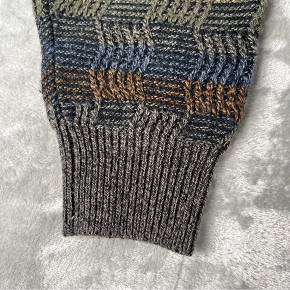 VGT Town Craft Men’s Sz M Multicolored 3D Knit Textured Sweater 90s’ Grandpa - Picture 5 of 10